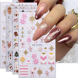 Kerst 3D-nagelstickers 4 vellen 5D-nagelstickers Stereoscopische nagelstickers Decoraties Nageldesignaccessoires