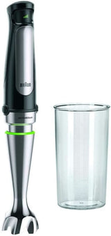 Braun Multiquick 7 MQ 7035X Stabmixer - Pürierstab Mit Abnehmbarem Edelstahl Mixfuß Mit Activeblade Technologie Zum Pürieren Der Härtesten Ingredient, Inkl. 3-delige set Zubehör, 1000 Watt, Schwarz Kitchen Naty Shop Schwarz Inkl. Mix-Messbecher