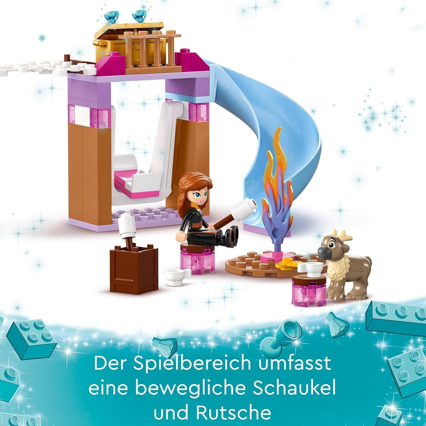 LEGO Disney Frozen Elsa's ijspaleis, kasteel van de ijskoningin, prinses ELSA en Anna poppenspeelgoed, plus 2 dierenfiguren, geweldig cadeau voor meisjes en jongens van 4 jaar oud 43238 Bouwsets Besuche in LEGO-Store
