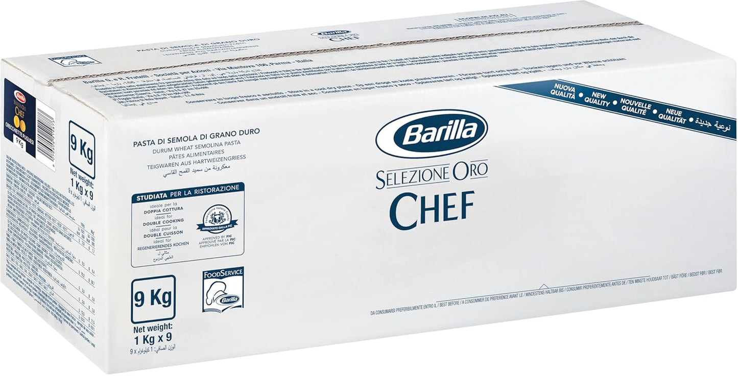 Barilla Selezione Oro Chef Orecchiette Pugliesi, verpakking van 9 (9 x 1kg)