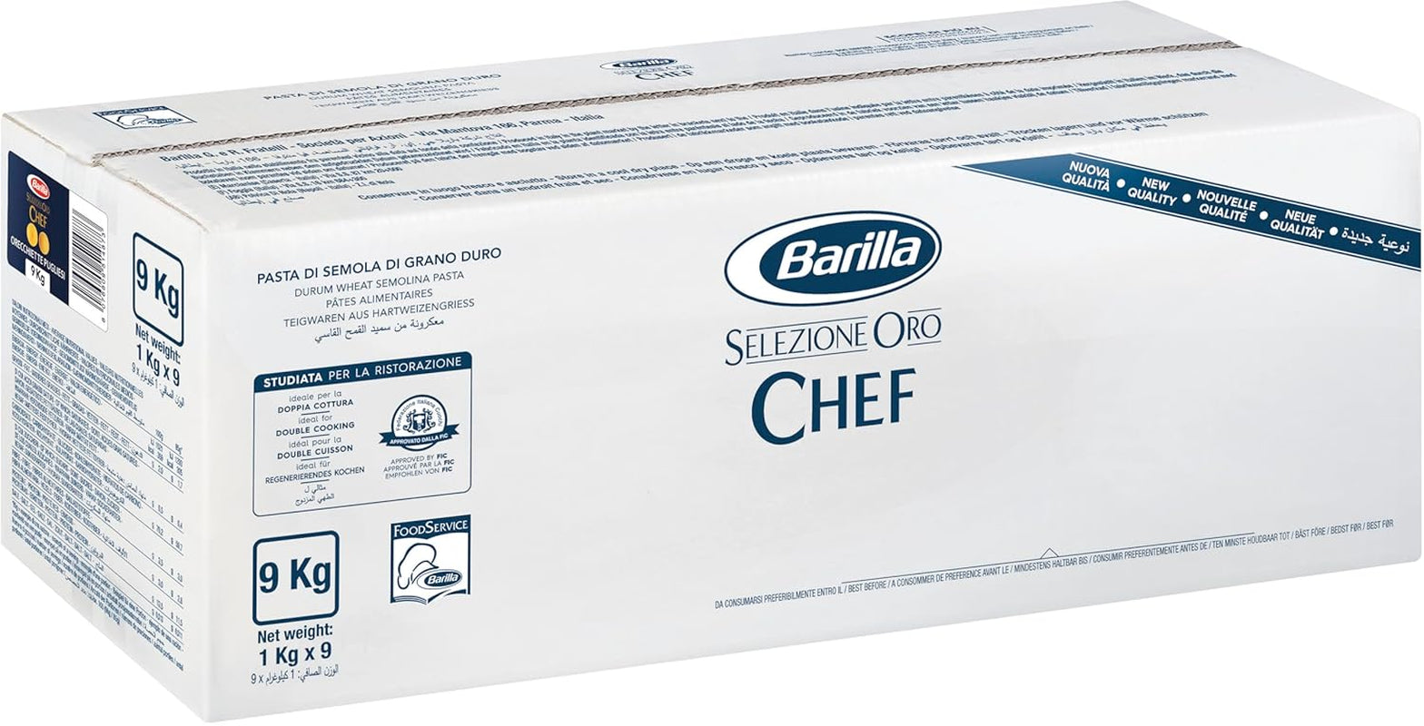 Barilla Selezione Oro Chef Orecchiette Pugliesi, verpakking van 9 (9 x 1kg)