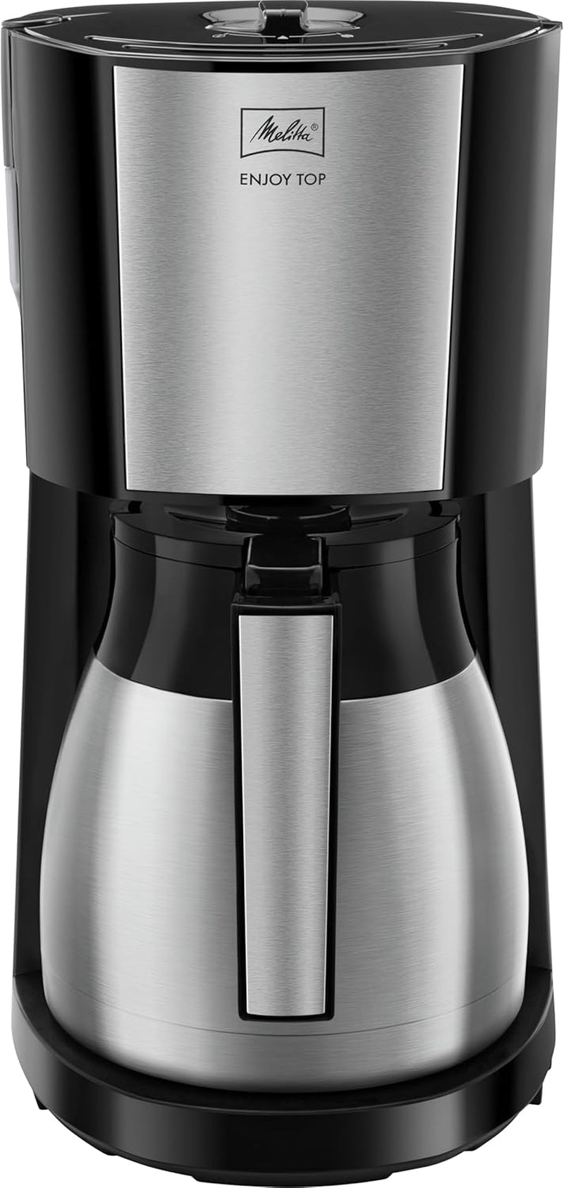 Melitta Enjoy Top Therm - Espressomachine met filter en thermische karaf in roestvrij staal, voor maximaal 10 koppen koffie, zwart/roestvrij staal
