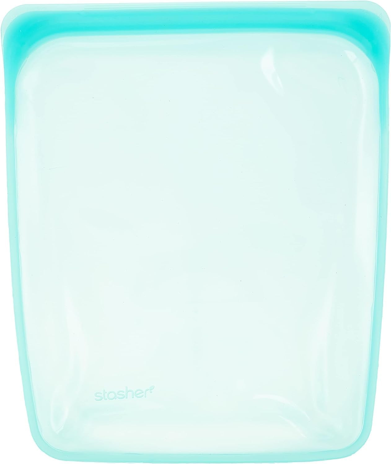 Stasher Bag Premium siliconen herbruikbare voedselzak Halve gallon Blauw Duurzaam Oven Vaatwasmachine Vriezerbestendig Milieuvriendelijk Lunchtas Voedselbereiding 1893 ml Voedselopslagdozen Naty Shop Aqua