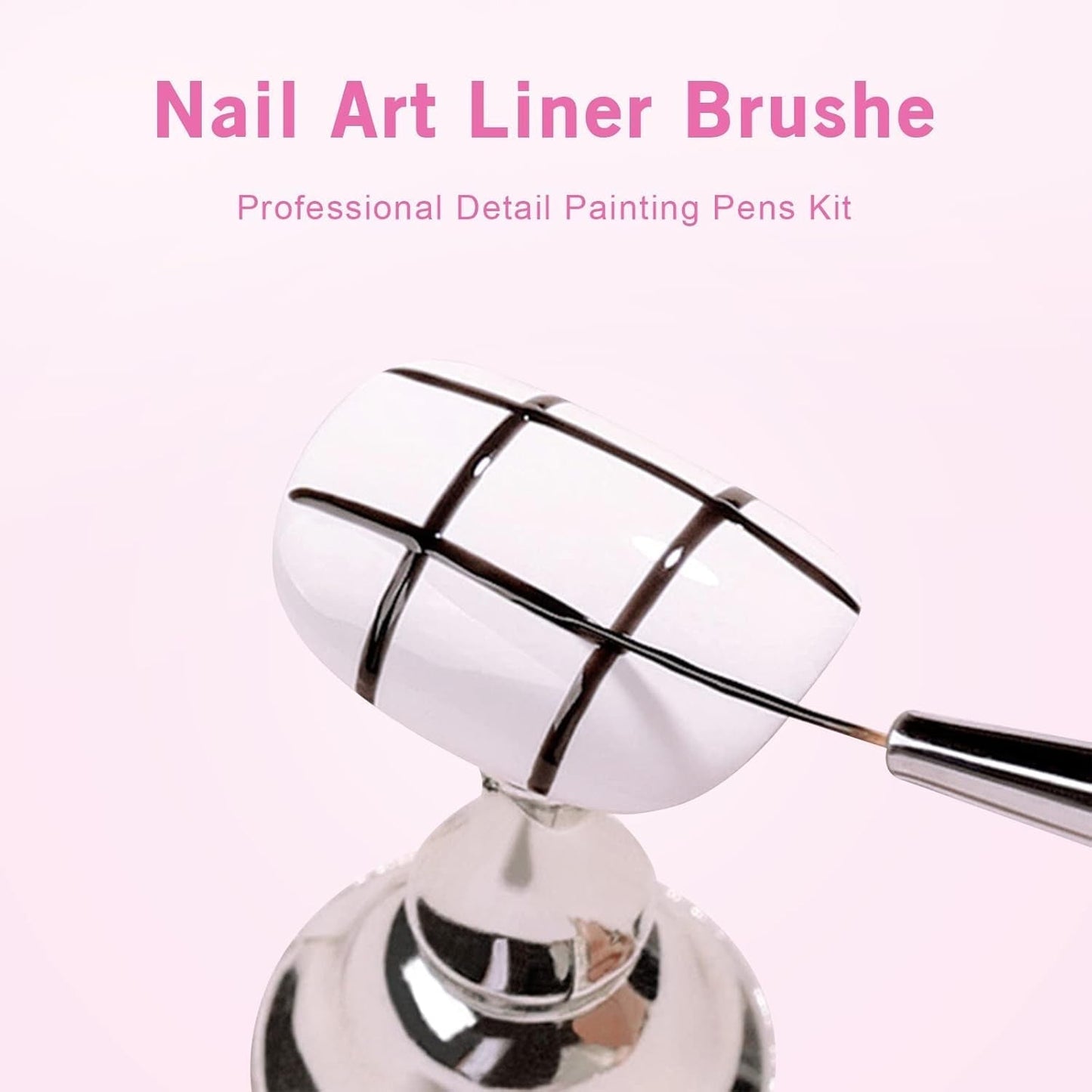 Sullarpek Nail Art Liner Pinsel, 5 Stück Profi Detail Fine Nails Gel Nails Brush, Nagel Pinsel Dünn Für Beauty Frauen Nagelstudio (5 Größen, Rosa)
