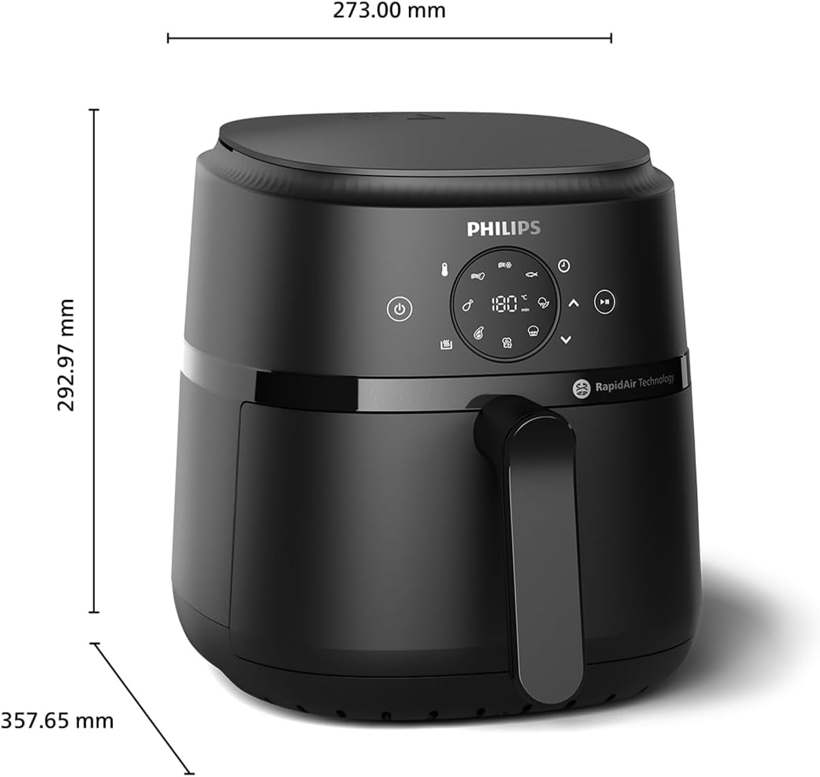 Philips Airfryer 2000 series 4,2L - Digitaal touchscreen, 13 kookopties, 9 vooraf ingestelde functies, Tot 90% minder vet met Rapidair-technologie, vermogen 1500W Apparaten Naty Shop
