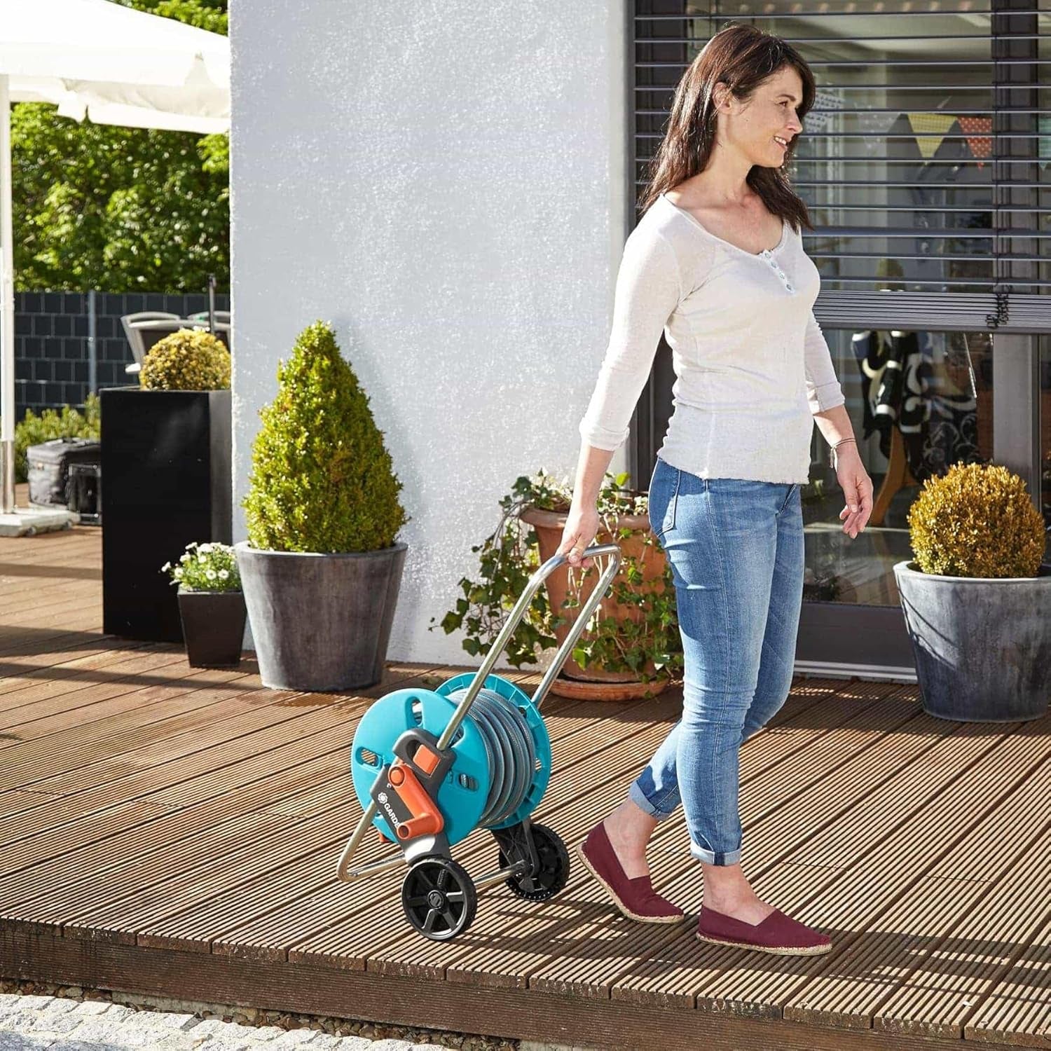 GARDENA CleverRoll S slangenwagen, slanghaspel, compacte opslag (18500-20)