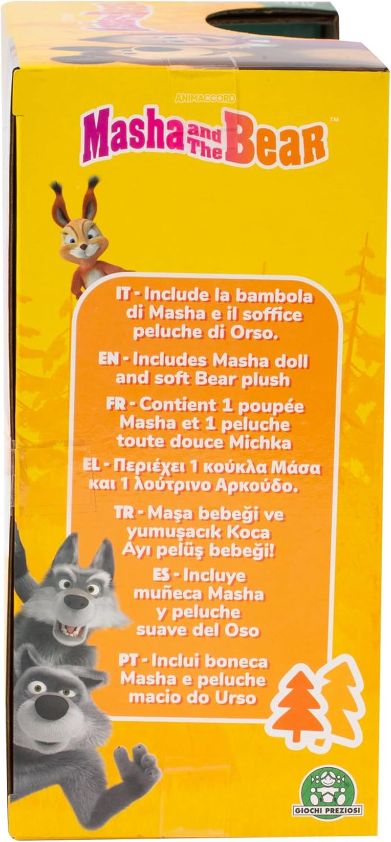 Masha en Michka Masha-pop van 12 cm en Bärka-knuffel van 20 cm voor kinderen vanaf 3 jaar MHA21
