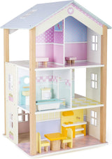 Small Foot 11192 3-laags draaibaar houten poppenhuis inclusief speelgoedmeubels Veelkleurig 37 X 40 X 67 Cm Poppenhuizen Naty Shop Standaardtitel