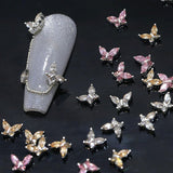 Mini Vlinder Zirkoon Nagelsleutelhangers Y2K Wit Champagne Roze Strass Kristal Vlindersleutelhangers Nagels 3D Vlinder Nageldesign Sleutelhangers Vlindernagels Decoratie Nagelkunst Sleutelhangers Nagelaccessoires