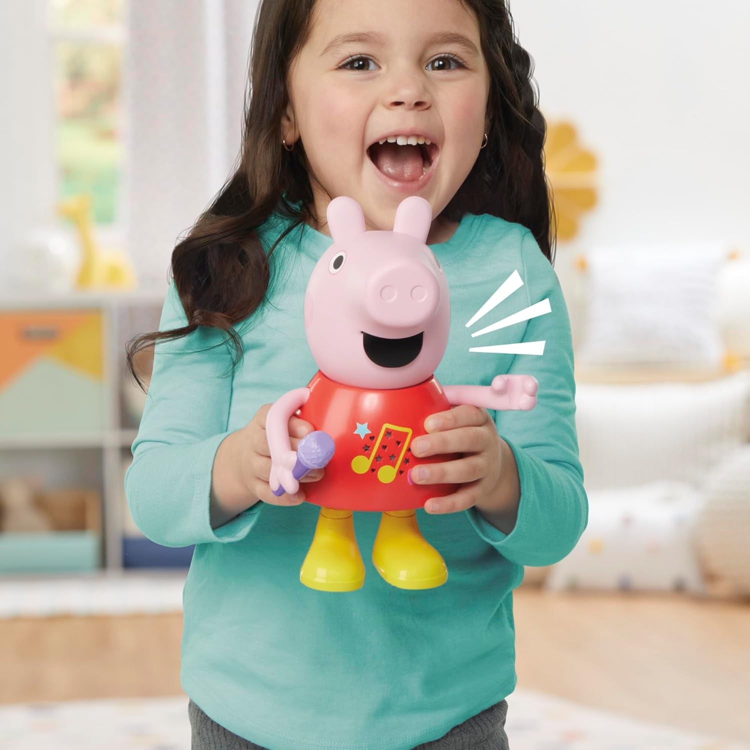 Peppa Pig pop, pratend en zingend, roze, 20 cm