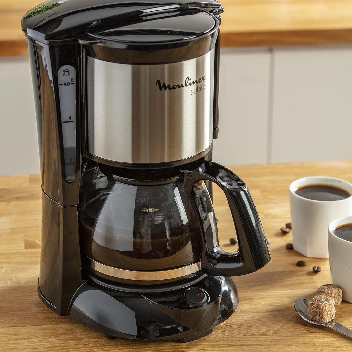 FG150813 Subito koffiezetapparaat, 6 kopjes, Zwart/RVS