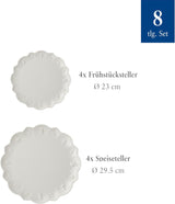 Villeroy & Boch Toy's Delight Royal Classic 8-delige serviesset, vaatwasser- en magnetronbestendig, wit, borden, 4-persoons serviesset, kerstservies, speelgoed, premium porselein