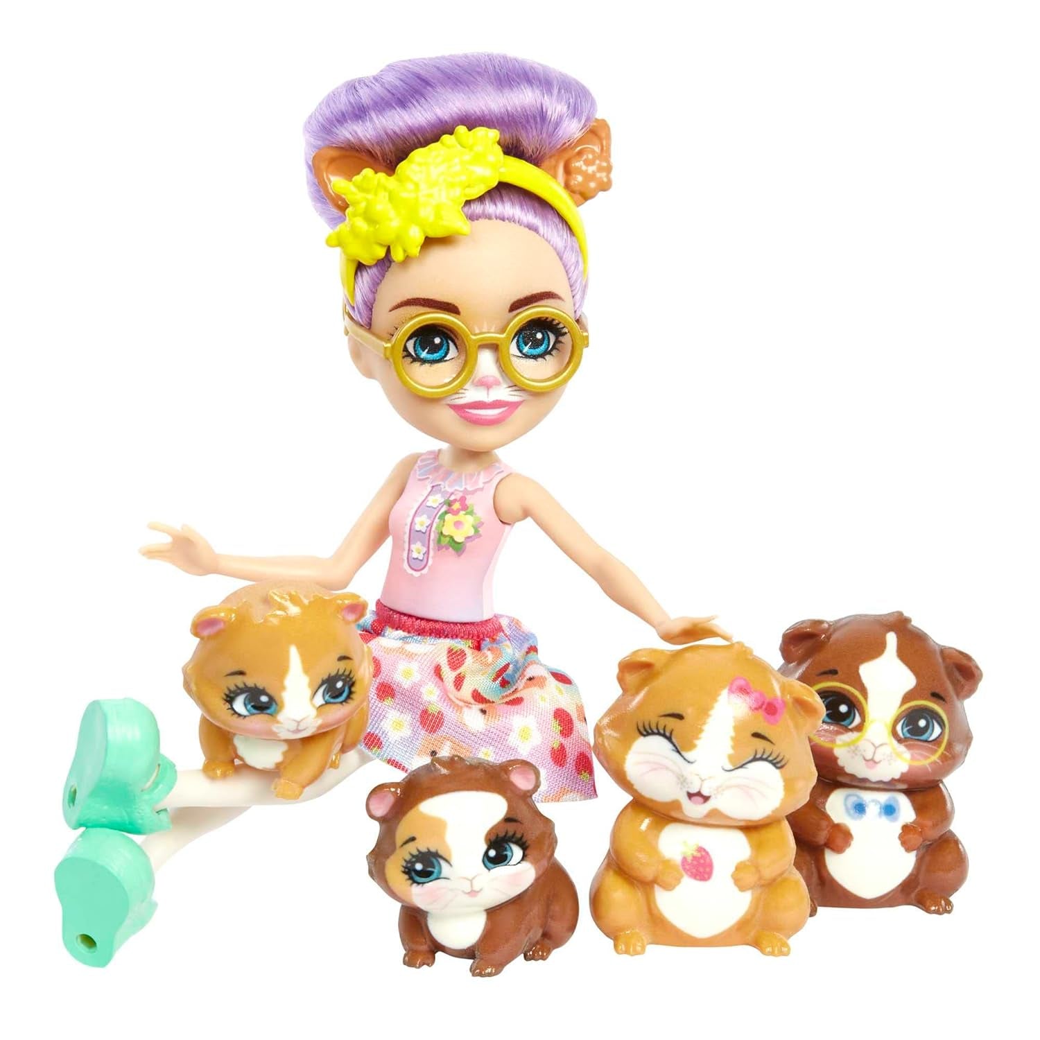 ENCHANTIMALS City Tails Glee Caviafamilie - Caviapoppen met 4 schattige caviafiguren, vanaf 4 jaar, HHB84