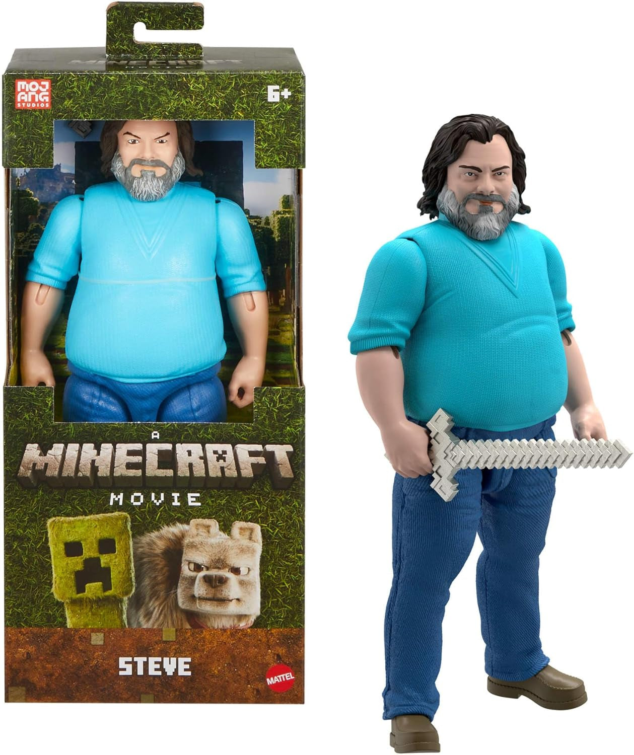 Mattel Minecraft-verhaalset met 4 actiefiguren en 3 accessoires Ontmoetingen in de bovenwereldset Minecraft-filmgeïnspireerd verzamelspeelgoed JFR70 Actiefiguren Naty Shop Steve