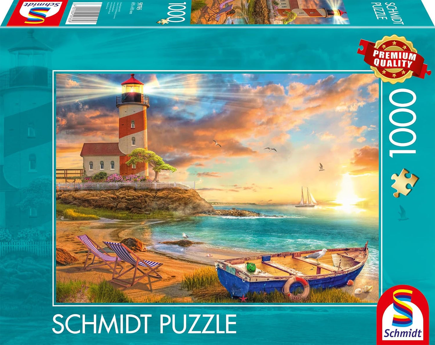 Schmidt Spiele 59765 Zonsondergang in de Lighthouse Bay, puzzel van 1000 stukjes, kleurrijke puzzel Naty Shop Standaard titel