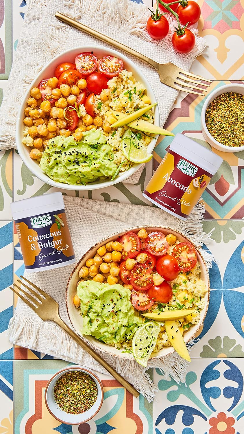 Fuchs Kruiden Gourmet Selectie Midden-Oosten/Afrika - Couscous en Bulgur Kruidenmix Hervulbare Kruidenmix voor het kruiden van Bulgur Gerechten Vegan 55g