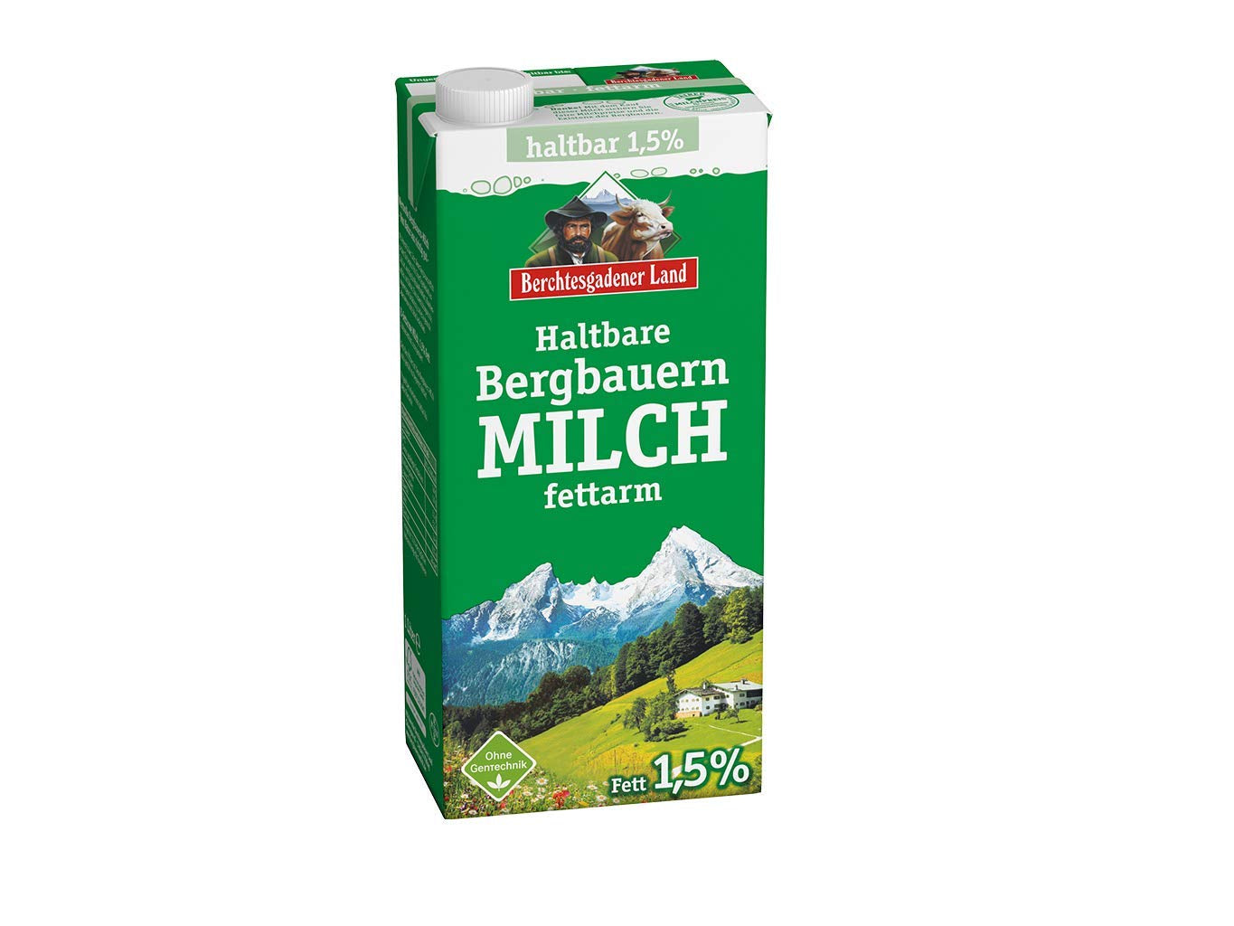 Berchtesgadener Land Haltbare Bergbauern-Milch, 1,5% Fett, 12er-pakket (12 x 1 l)