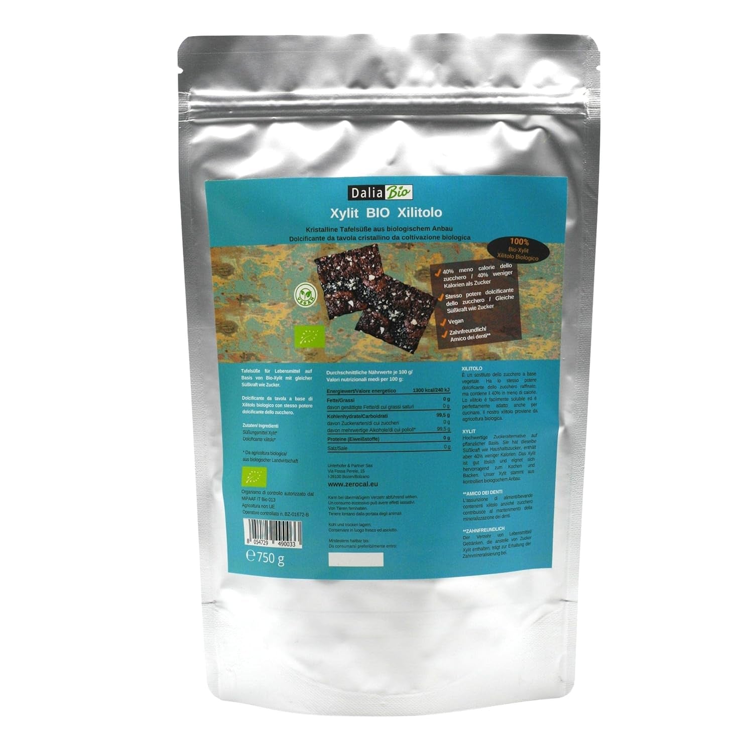 Bio Xylitol Bio | Aus Biologischer Landwirtschaft | 40% minder calorieën Zahnfreundlich | Ideal Zum Kochen Und Backen, 750 G Zoetstoffen Naty Shop Standaardtitel