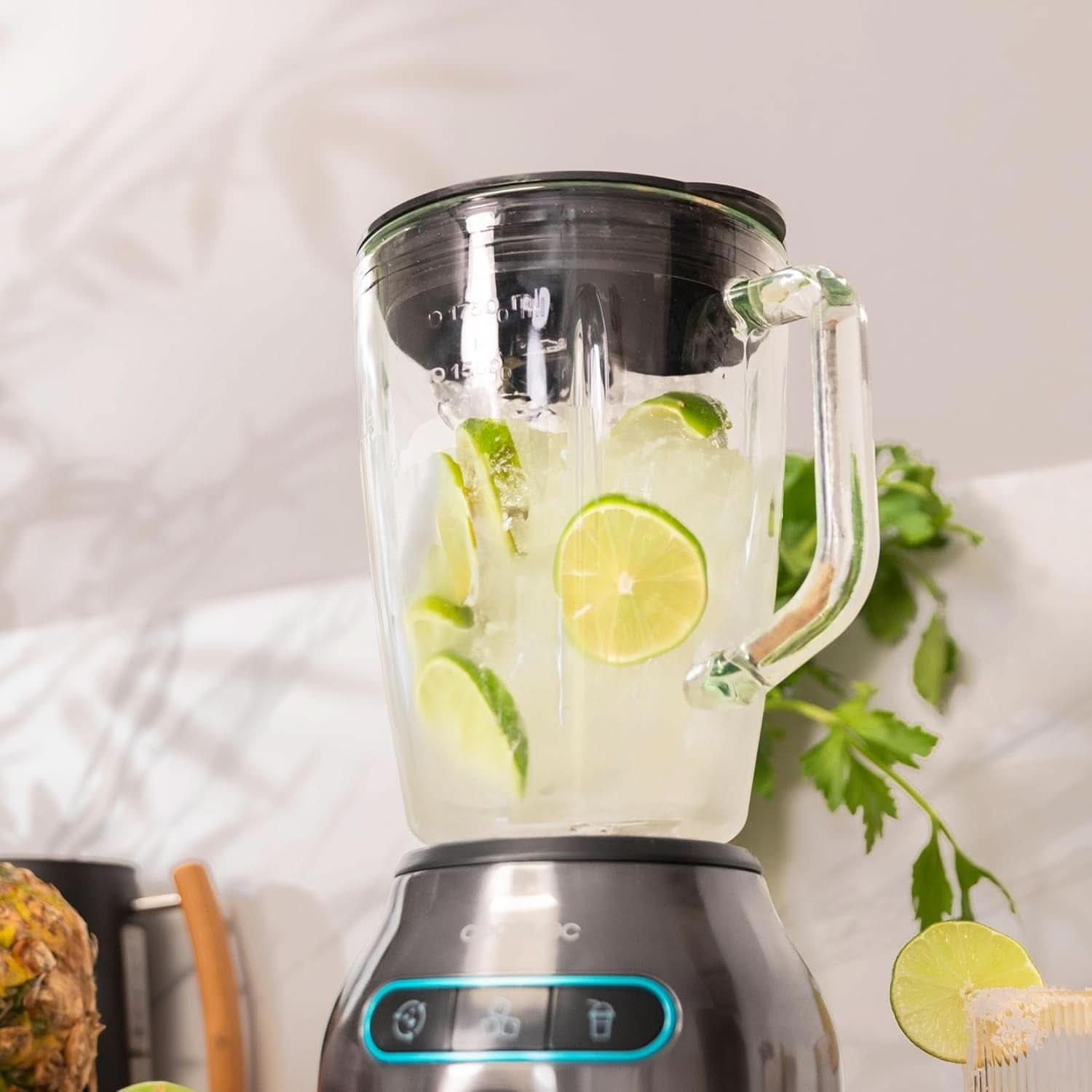 Cecotec Standmixer Power Zwart Titanium 2200MAX Smooth, 2200 W Maximale Leistung, 6 Klingen Aus Edelstahl, Ice-Crush-Funktion, Turbo- en Smoothie-Funktion, Autoclean-Funktion Kitchen Naty Shop