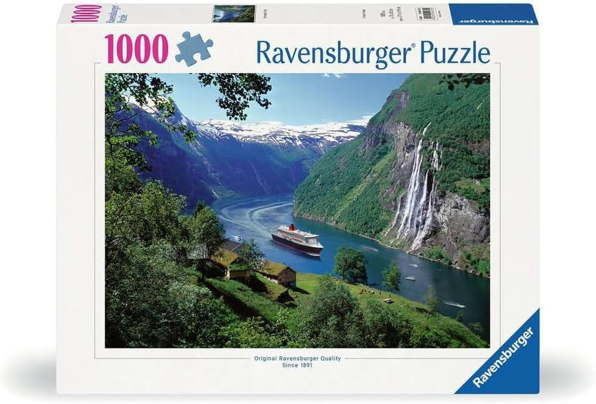 Ravensburger Puzzel 12000475 - Noorse Fjord - Puzzel van 1000 stukjes voor volwassenen en kinderen vanaf 14 jaar, Noorse landschapspuzzel Puzzel Naty Shop Nieuw ontwerp