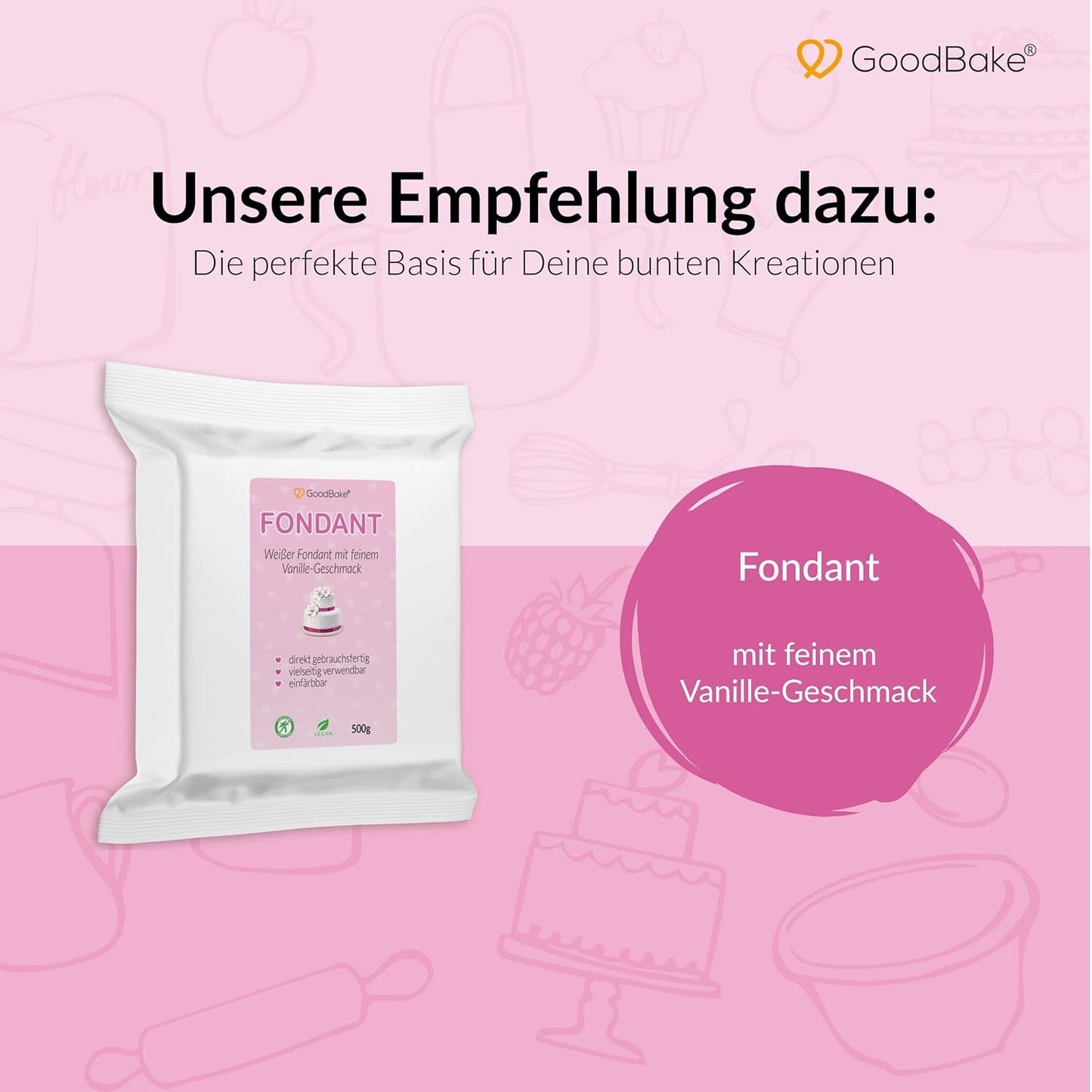 Goodbake roze kleurstof (11 ml) - Intense kleurstof - Zeer geconcentreerde kleur - Voor het kleuren van taarten, fondant, botercrème, drankjes, slijm en vele andere artikelen. 100% veganistisch