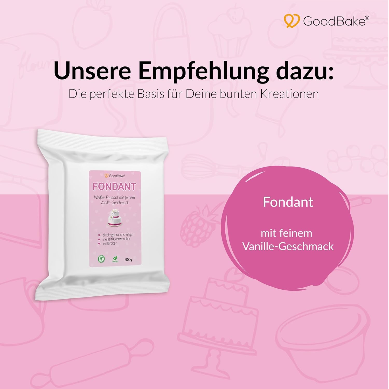 Goodbake roze kleurstof (11 ml) - Intense kleurstof - Zeer geconcentreerde kleur - Voor het kleuren van taarten, fondant, botercrème, drankjes, slijm en vele andere artikelen. 100% veganistisch