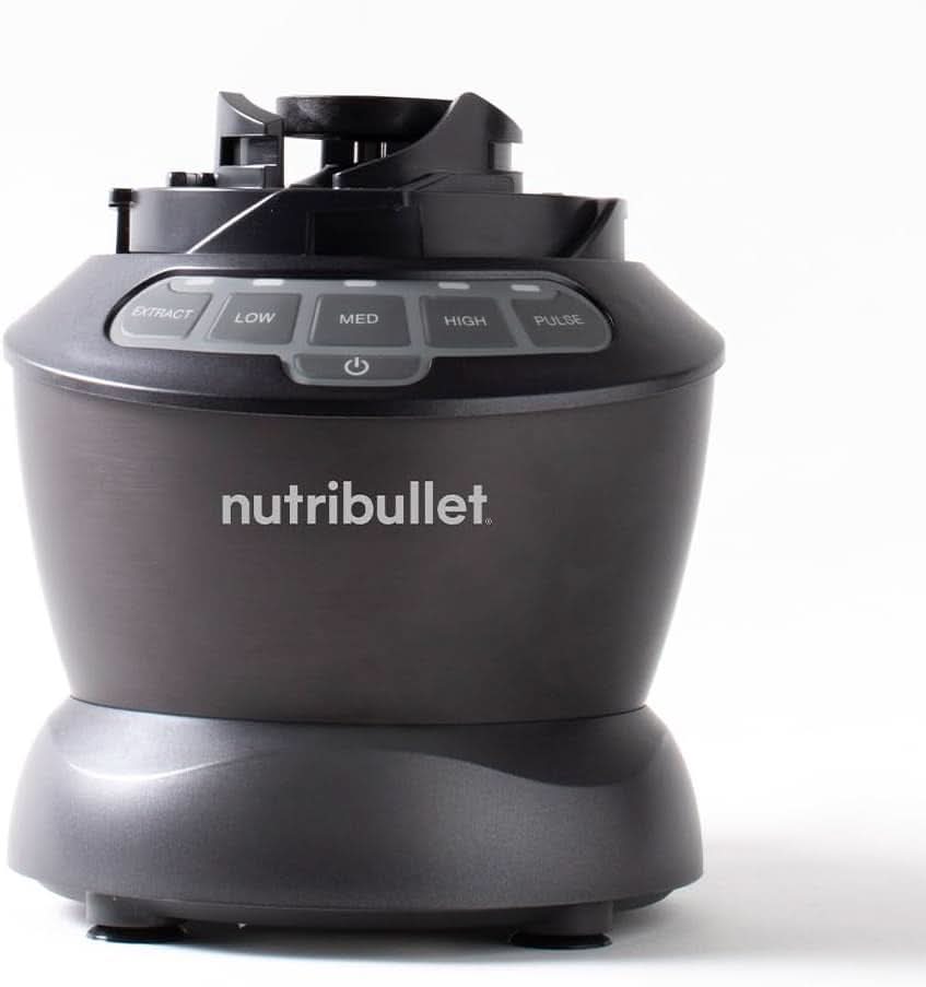 Nutribullet Full Size Blender, Elektrische Mixer, Multifunctionele Stabmixer, Professioneller Mixer, 1000 Watt Leistung, 1.6L Becher, Grau, NBF450DG Keuken Naty Shop