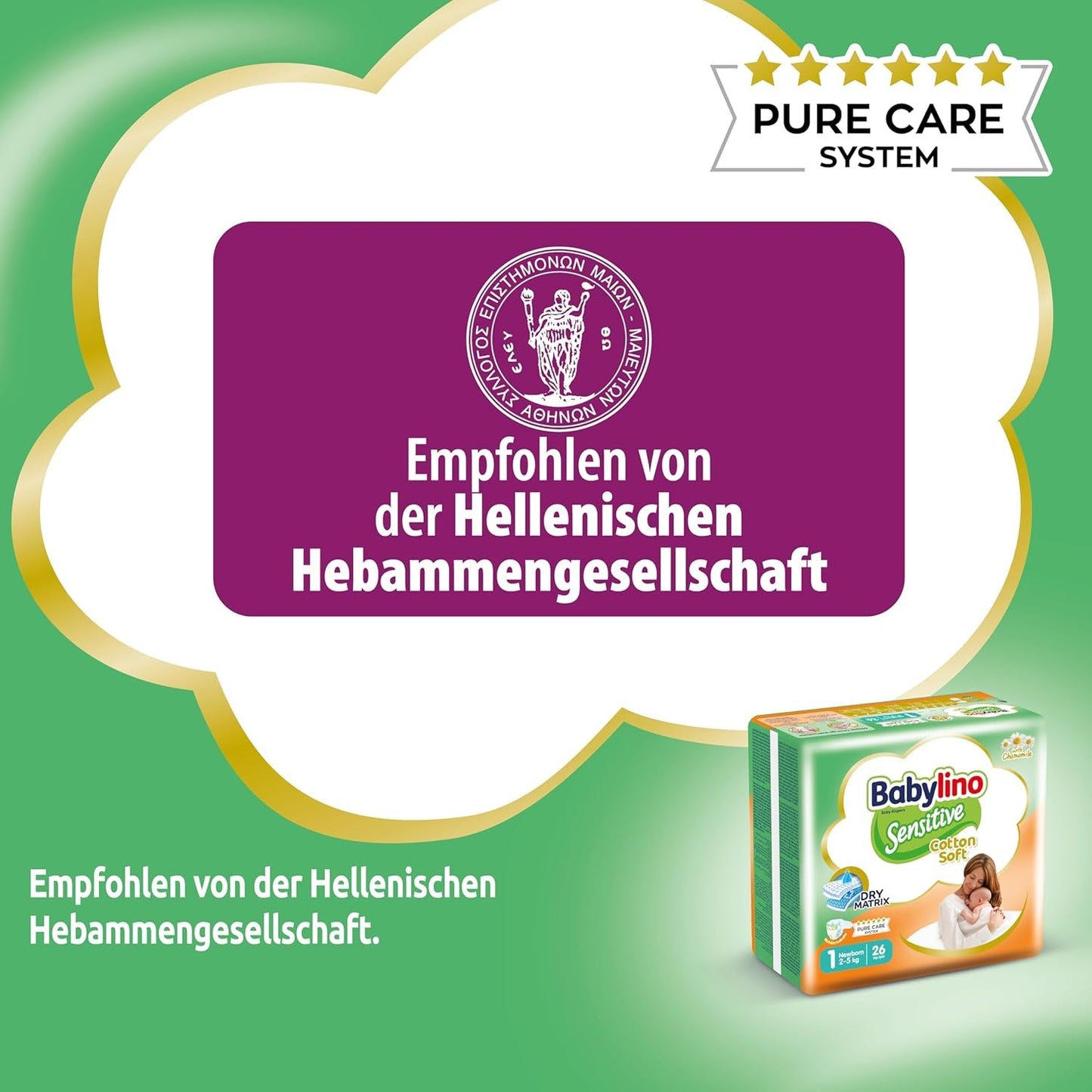 Gevoelige babyluiers, maat 1, newborn (2-5 kg), 26 stuks