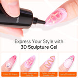 Makartt 3D Nail Art Gel - Strasslijmgel 15G voor nagelsleutelhangers, multifunctionele nagelsculptuurgel voor doe-het-zelf nagelontwerp, nagelsculptuur nagelmodellering thuis (transparant)