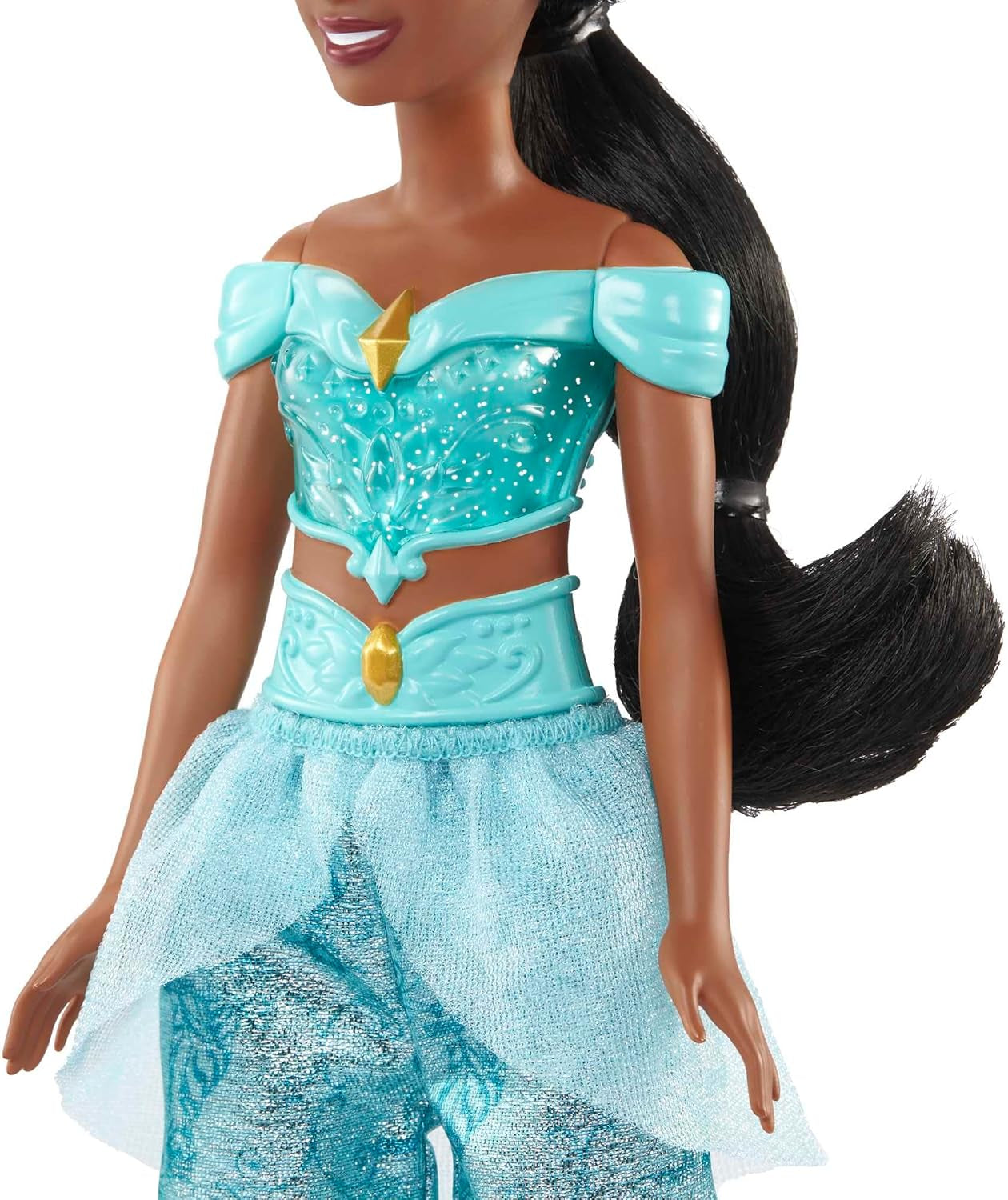Mattel Disney Princess Toy Jasmine Fashion beweegbare pop met fonkelende kleding en accessoires Op Disney-film geïnspireerd cadeau voor kinderen HLW12 Naty Shop-poppen