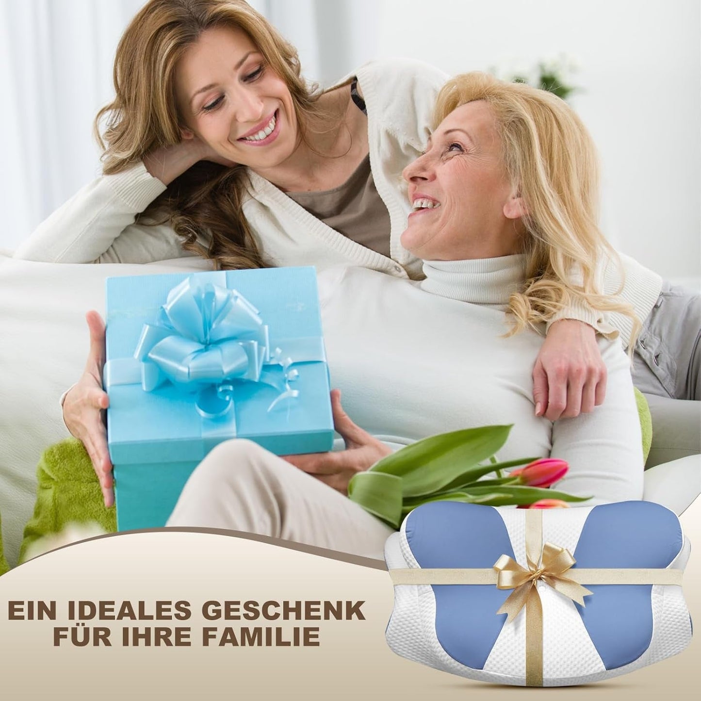 Ergonomisch zijslaperkussen - nekkussen Nek- en schouderpijnondersteunend kussen Orthopedisch traagschuim neksteunkussen voor buik Rug- en zijslaper met neksteun Cervicale orthopedische kussens Naty Shop