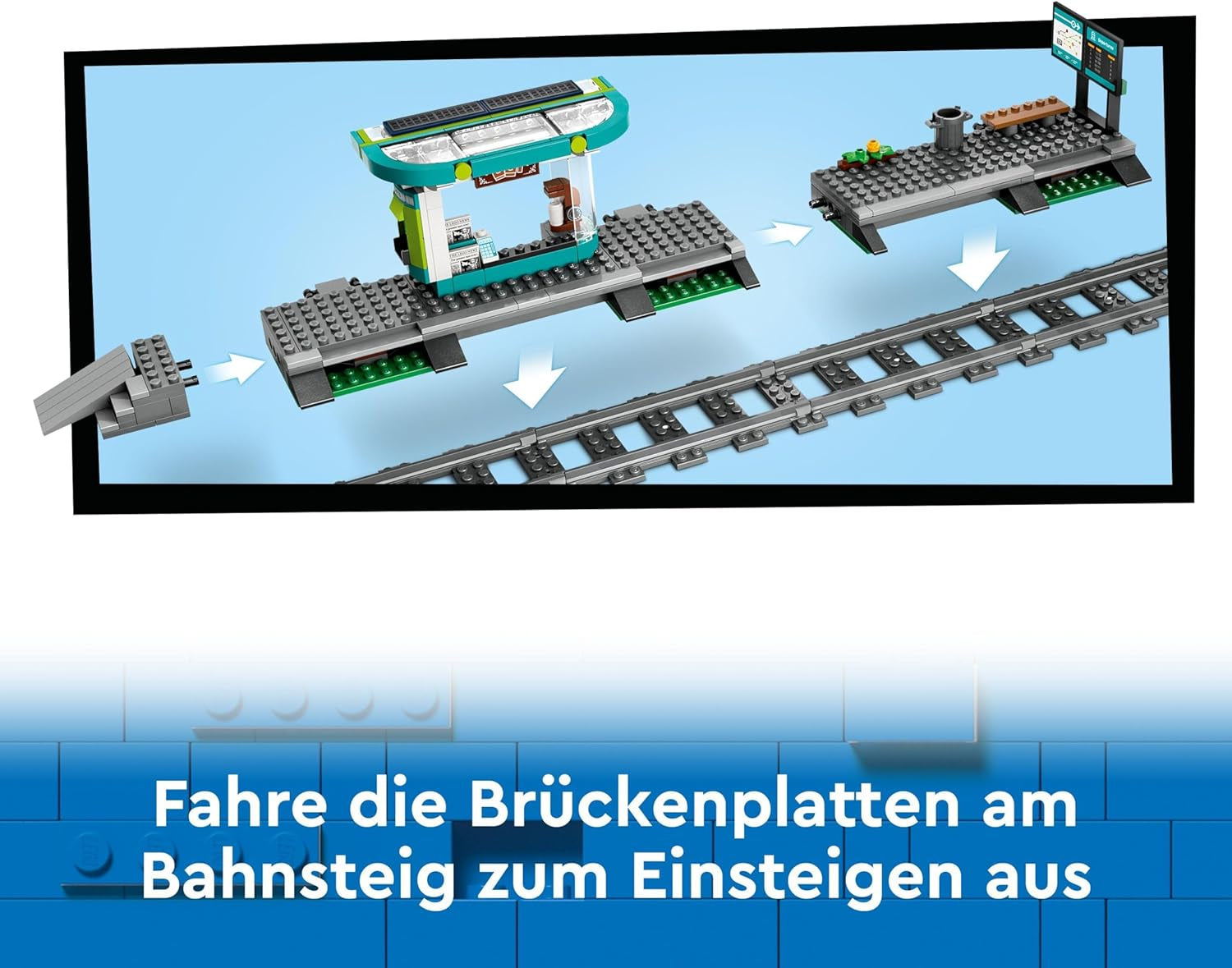 LEGO City tram met station, cadeau-idee voor voertuigspeelgoedfans vanaf 7 jaar, met 6 minifiguren en een geleidehond voor rollenspellen, bouwspeelgoed 60423 Bouwsets Besuche den LEGO-Store
