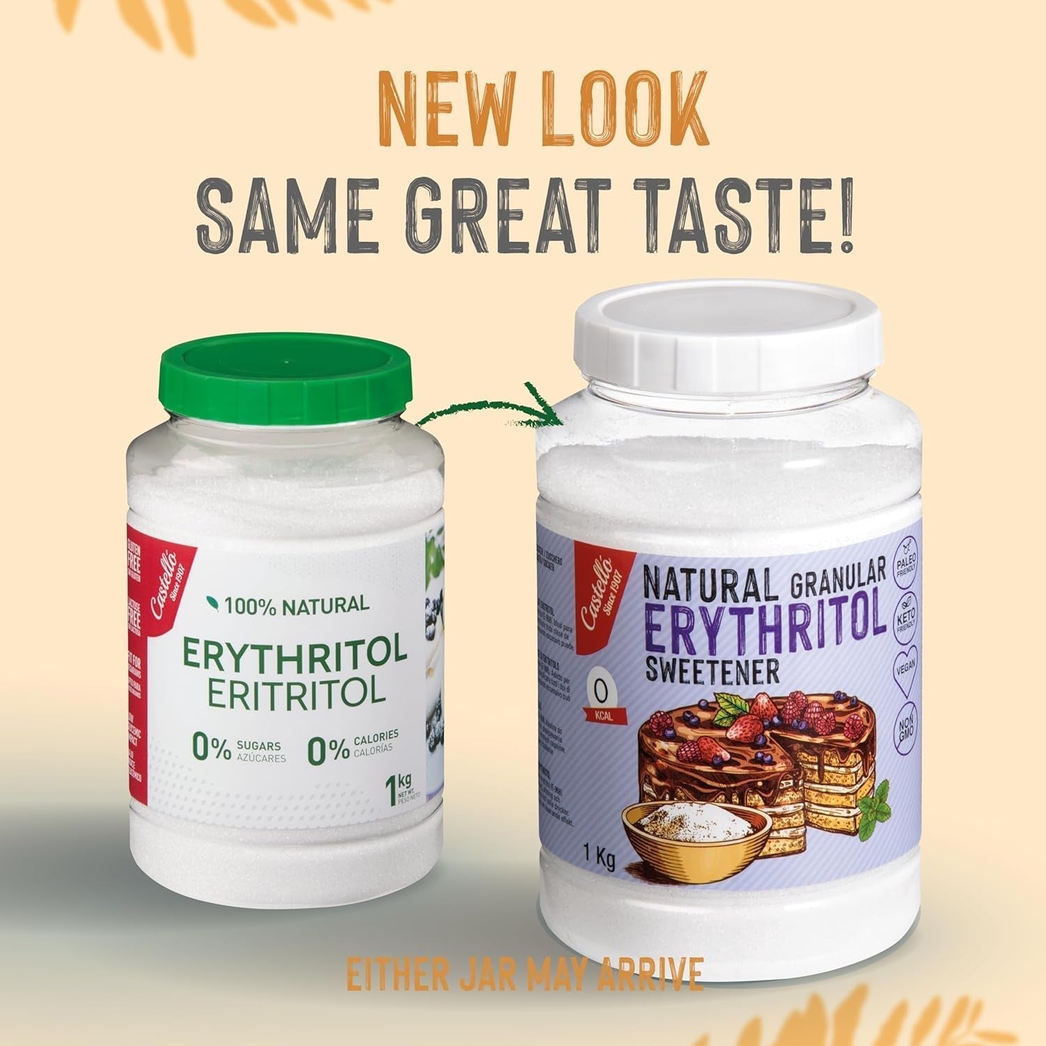 Natuurlijke Erythrit - Kristallzucker | 10G = 7G Zucker | Natürlicher Zuckerersatz - 0 Kalorien - 0 Glykämischer Index - Keto en Paleo - 0 Netto-Kohlenhydraat - Kein GVO - Castello sinds 1907-1Kg Zoetstoffen Naty Shop