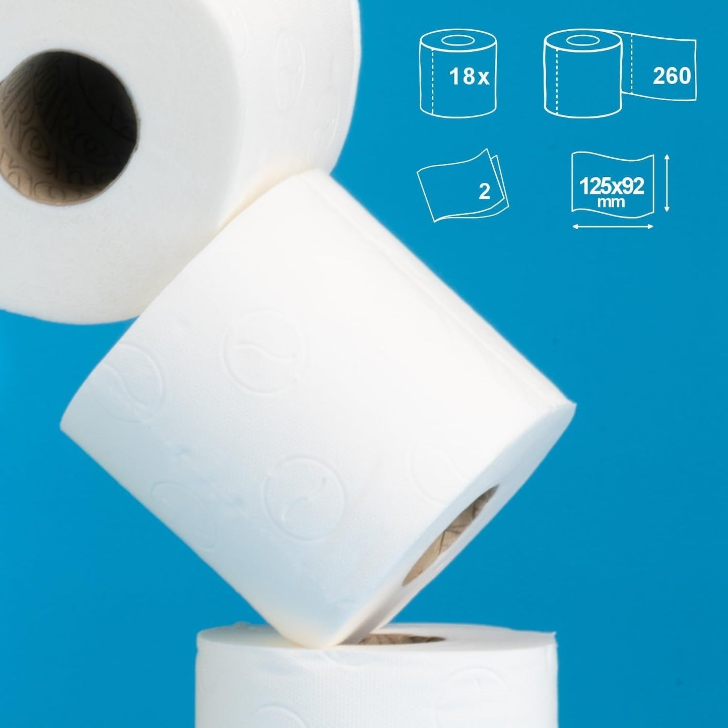 Renova dubbel toiletpapier, 18 rollen