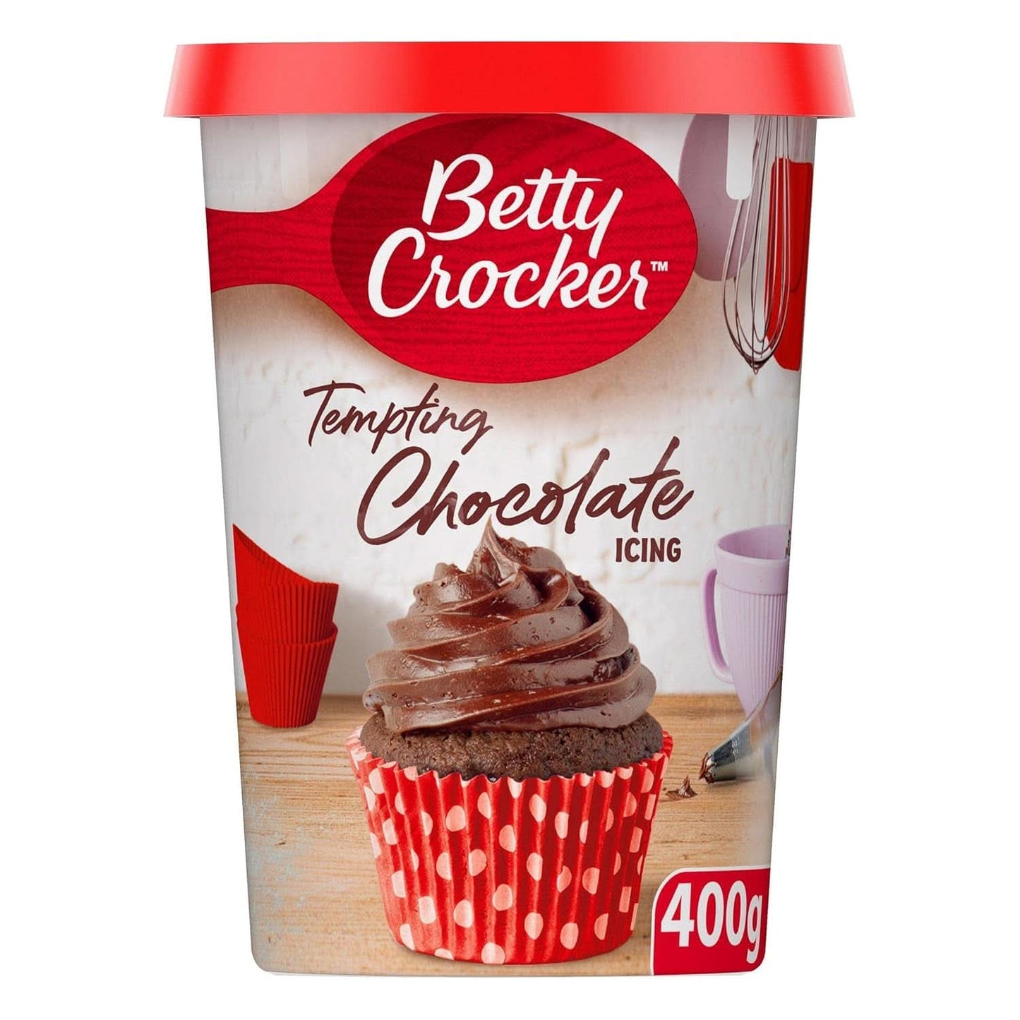 Betty Crocker, Tempting Chocolate, Chocoladeglazuur voor taarten, 400 gram Glazuren en Decor Naty Shop