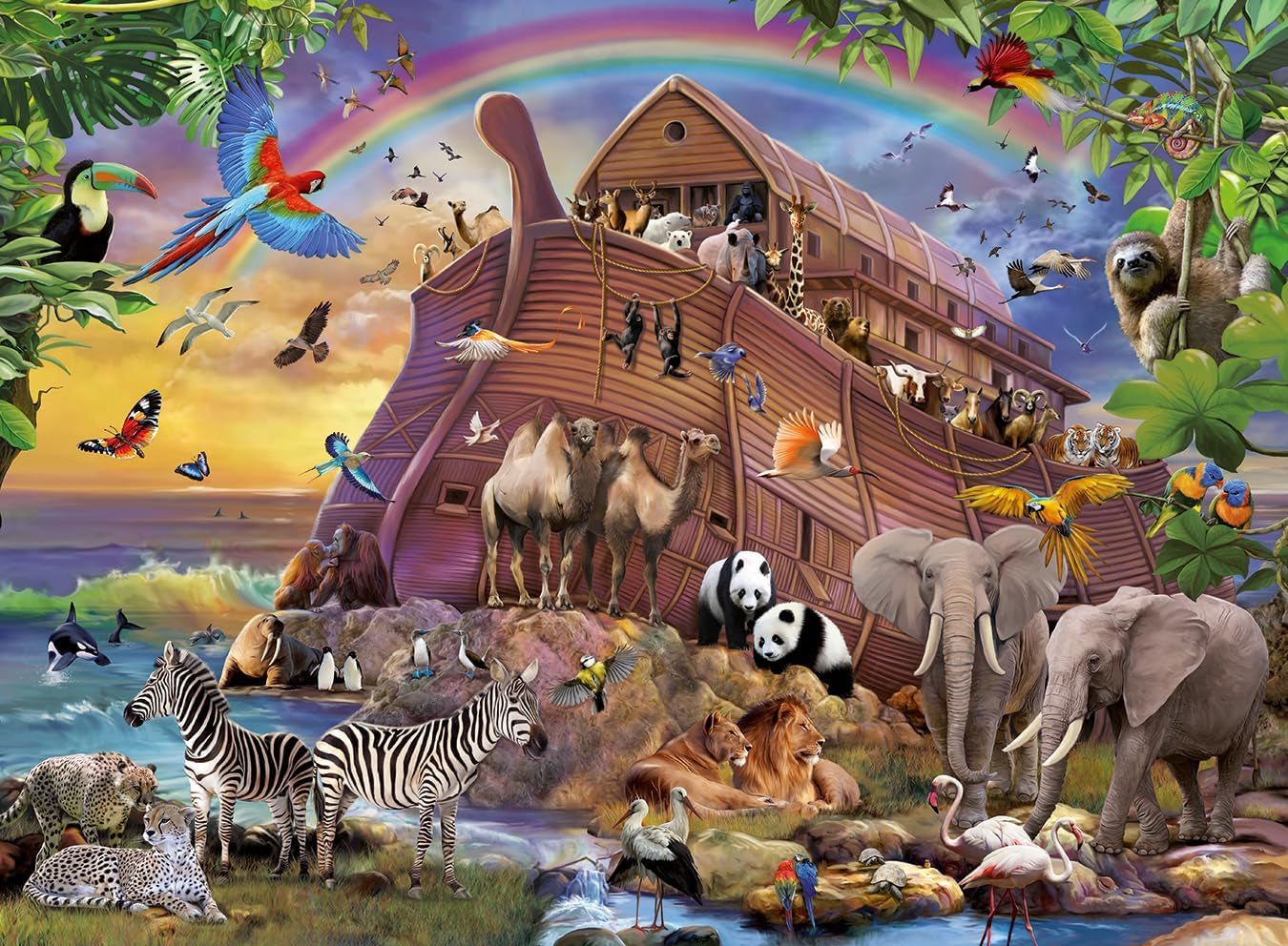 Ravensburger puzzel voor kinderen - 10038 Unterwegs Mit Der Arche - Ark van Noach puzzel voor kinderen vanaf 7 jaar, met 150 stukjes in XXL-formaat Puzzel Naty Shop