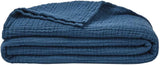 ESSIX Plaid, Monocolor, Gemaakt van katoengaas, Jazzy, 130 X 170 Cm Quilts en quilts Naty Shop Blauw - Petrol