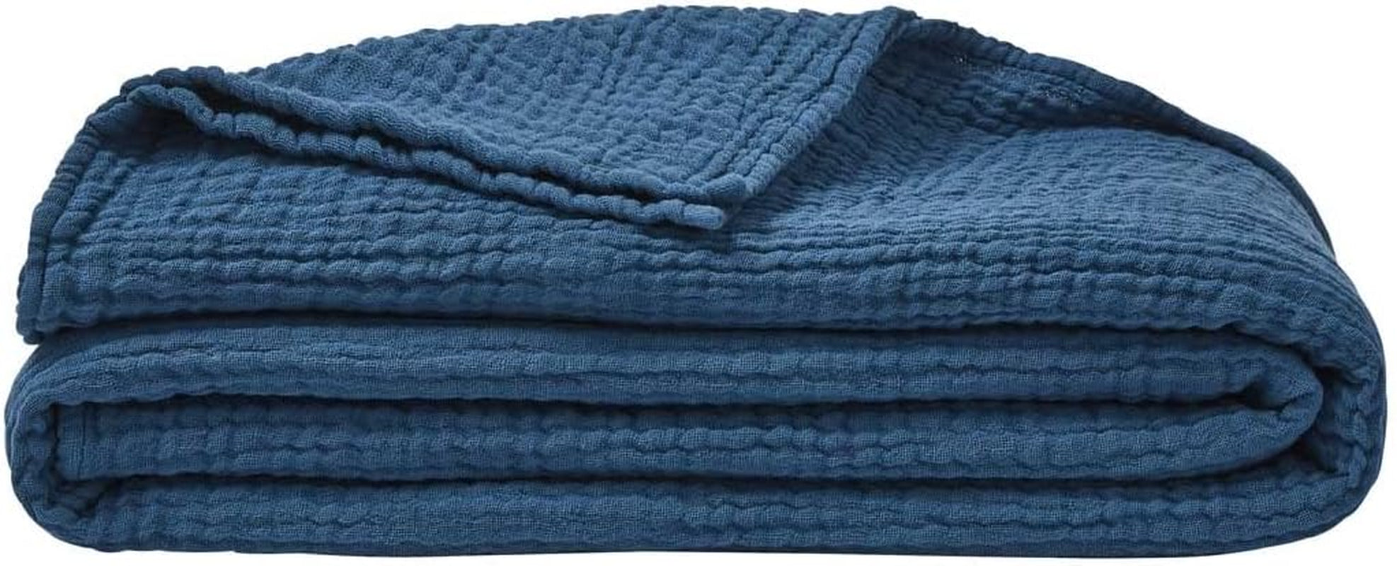ESSIX Plaid, Monocolor, Gemaakt van katoengaas, Jazzy, 130 X 170 Cm Quilts en quilts Naty Shop Blauw - Petrol