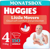 Huggies Babyluiers Little Movers, Disney Design, maat 4, 150 stuks (3 x 50), maanddoos