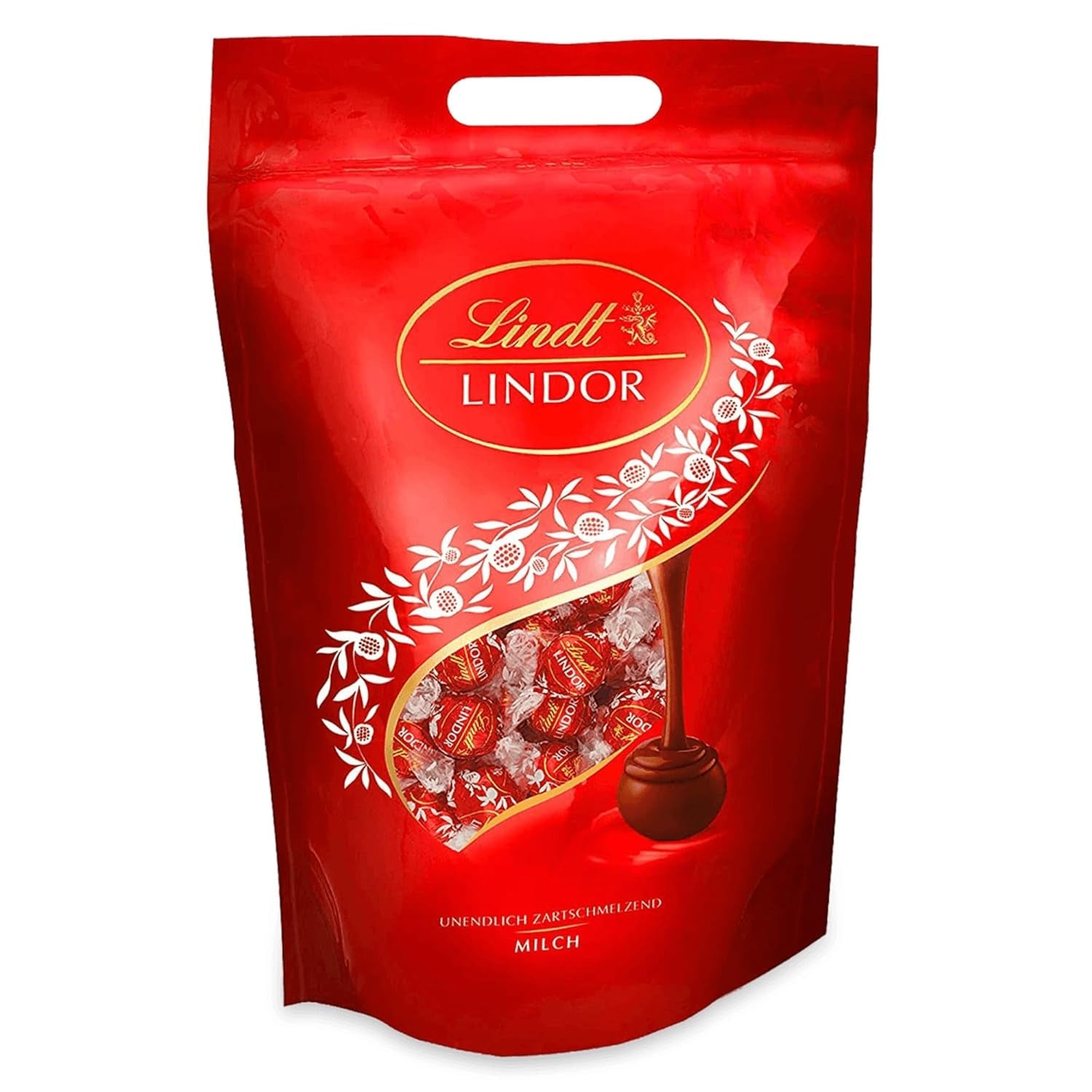 Lindt LINDOR Chocolade met Pistache | Hersluitbare zak van 1 kg | ca. 80 Melkchocoladeballetjes met smeltende pistacheroomvulling | Bulkverpakking, pralinegeschenk