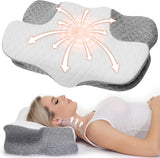 Wellsync Nekkussen Ergonomisch Kussen Memory Foam Kussen Orthopedisch Kussen Voor Zijslapers Rugslapers Buikslapers Nekpijn Wit Grijs Cervicale Orthopedische Kussens Naty Shop Standaard Titel