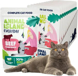 Nassfutter Katze Erwachsene Geschreddertes Rind in Brühe Hoher Fleischanteil Getreidefrei Alleinfuttermittel, 12 x 85 g