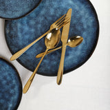 HOMLA Abele Besteckset voor vier personen 16-Teilig Edelstahl Hygienisch Elegant Leicht Zu Reinigen Gold Kitchen Naty Shop