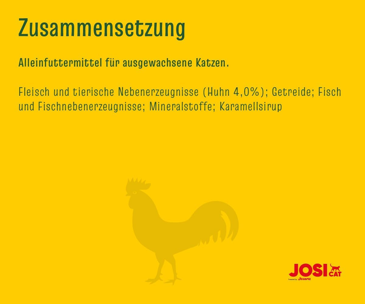 JosiCat Kip in Saus (12 x 415 g) | Volwassene | Premium natvoer voor volwassen katten | Kip in saus | Vitamine D3 en E | Mogelijk gemaakt door JOSERA | Natvoer voor katten | Volledige voeding | Pak van 12