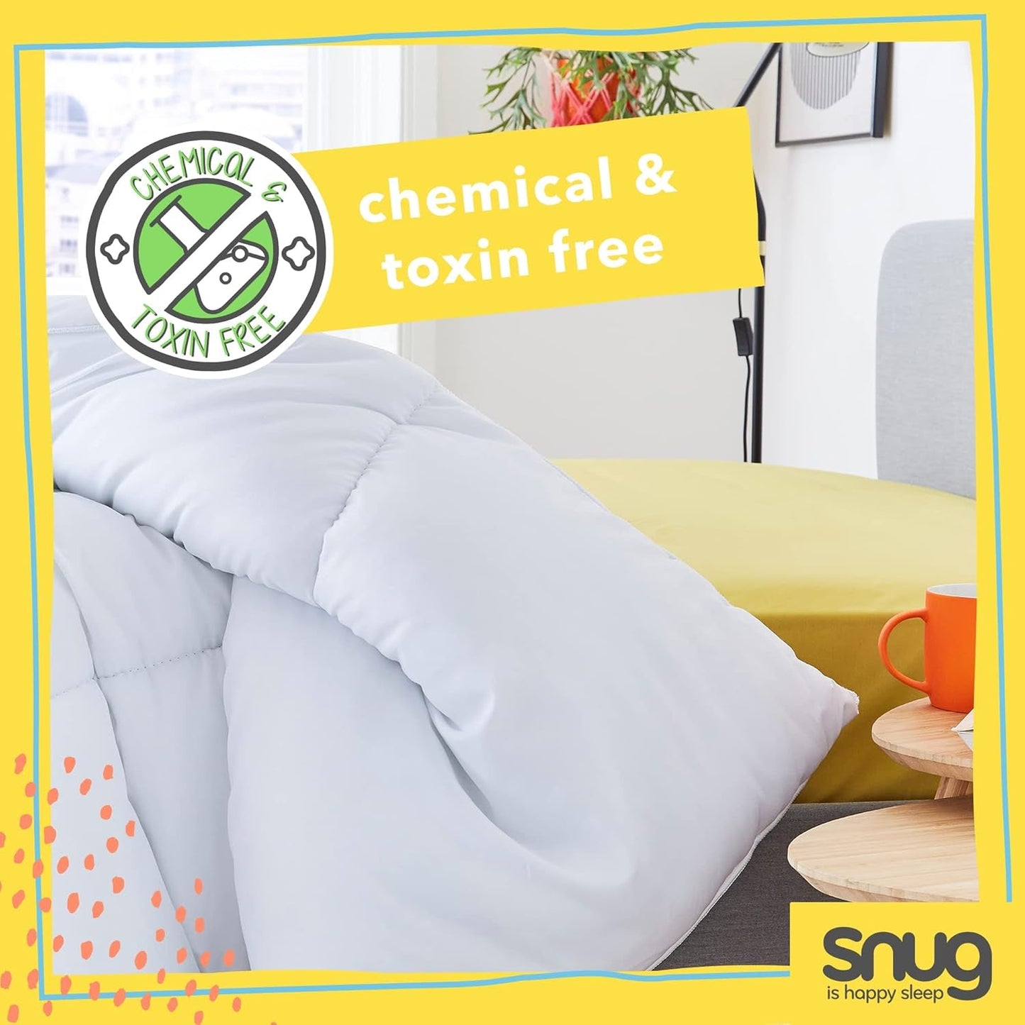 Just Right Snug dekbed, 10,5 tog, holle vezel, wit, tweepersoonsbed Dekbedden en dekbedden Naty Shop