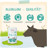 MjAMjAM - Premium natvoer voor katten - Wellness - Spijsvertering - Rund, 12 stuks (12 x 125 g), graanvrij