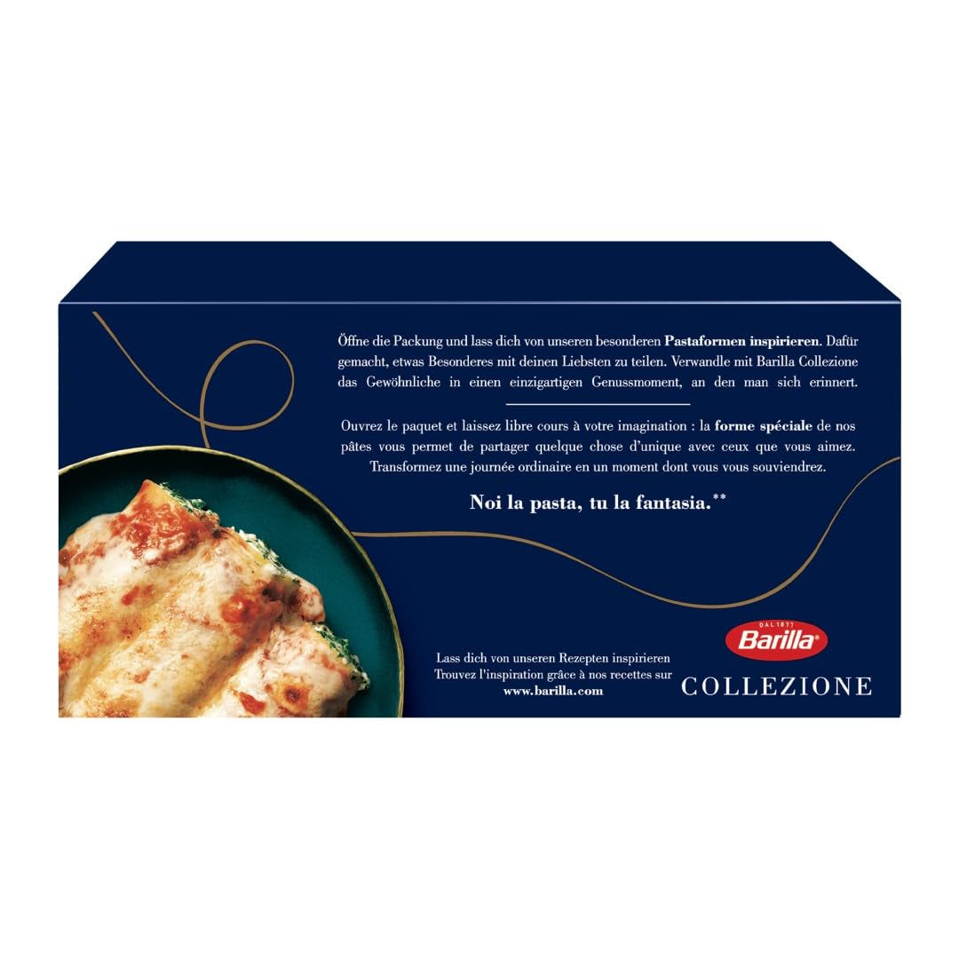 Barilla Collezione Cannelloni Durumtarwe Pasta van hoge kwaliteit, altijd Al Dente, verpakking van 12 (12 x 250 g)