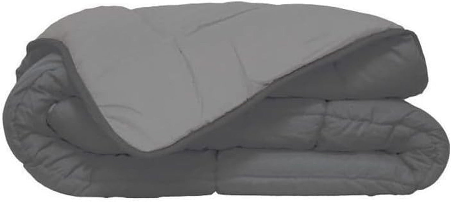 Poyet Motte Wasbaar dekbed met vaste hoes - 140X200 Cm - Petrolblauw/mastiekbeige Dekbedden en dekbedden Naty Shop Staal/zilver 200X200X1 Cm