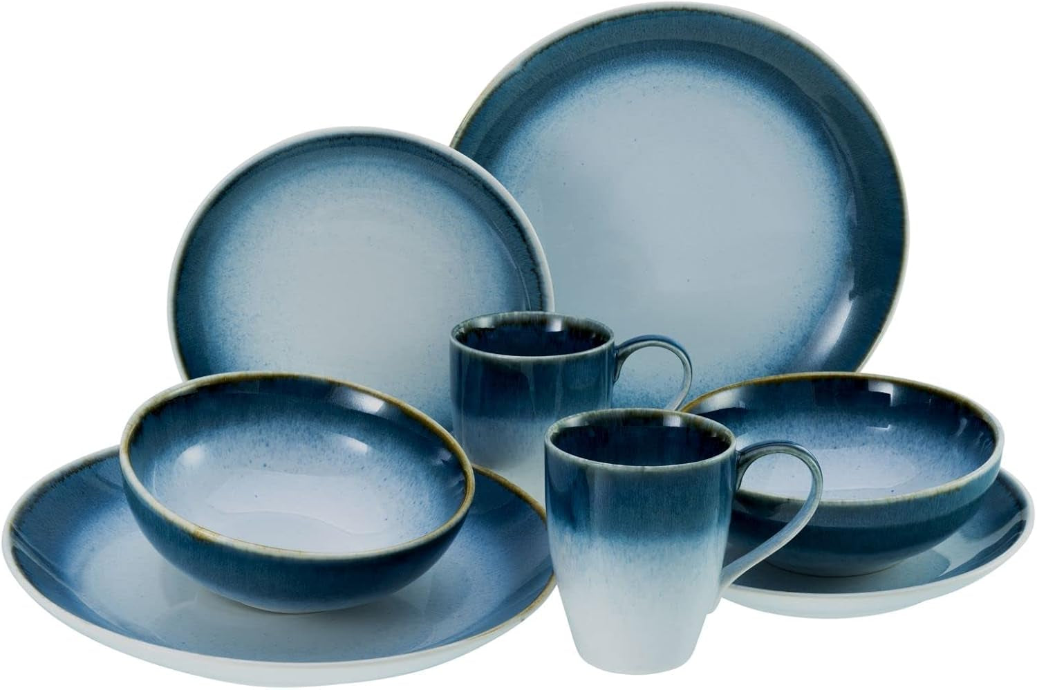 Creatable 23788 Cascade-serie 8-delige serviesset voor 2 porseleinen combinatieservies Vaatwasmachine- en magnetronbestendig Kwaliteitsproductie