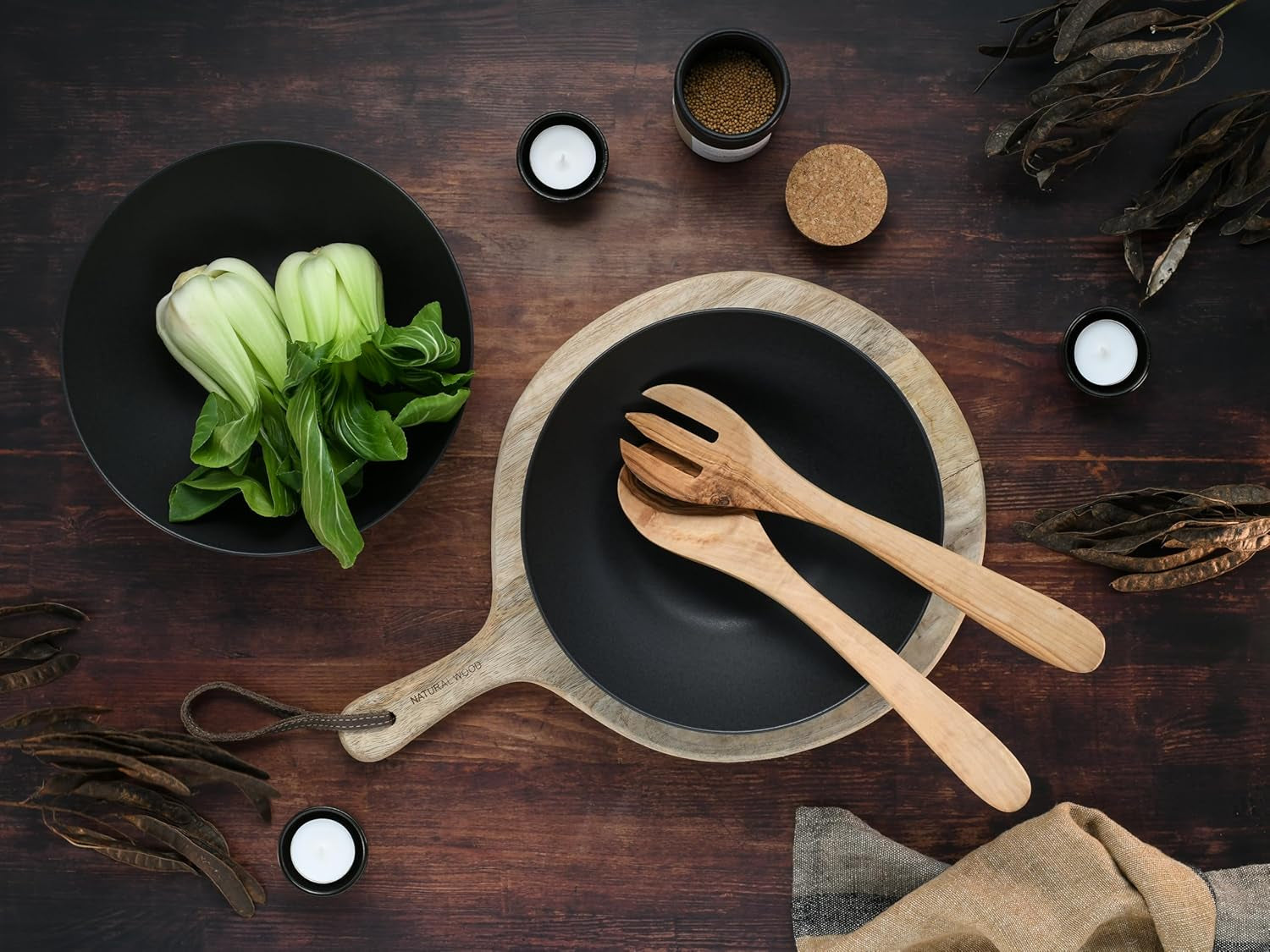 Creatable, 30007, Soft Touch-serie, 2-delige serviesset, steengoedsaladeset, vaatwasser- en magnetronbestendig, gemaakt in Portugal